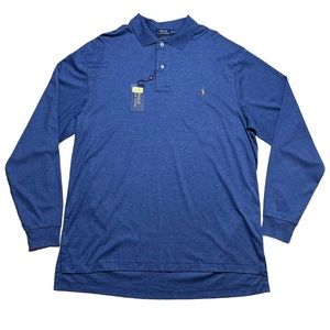 Polo Ralph Lauren Men’s Pima Soft Touch Long Sleeve Polo Shirt NWT Blue Sz XLT